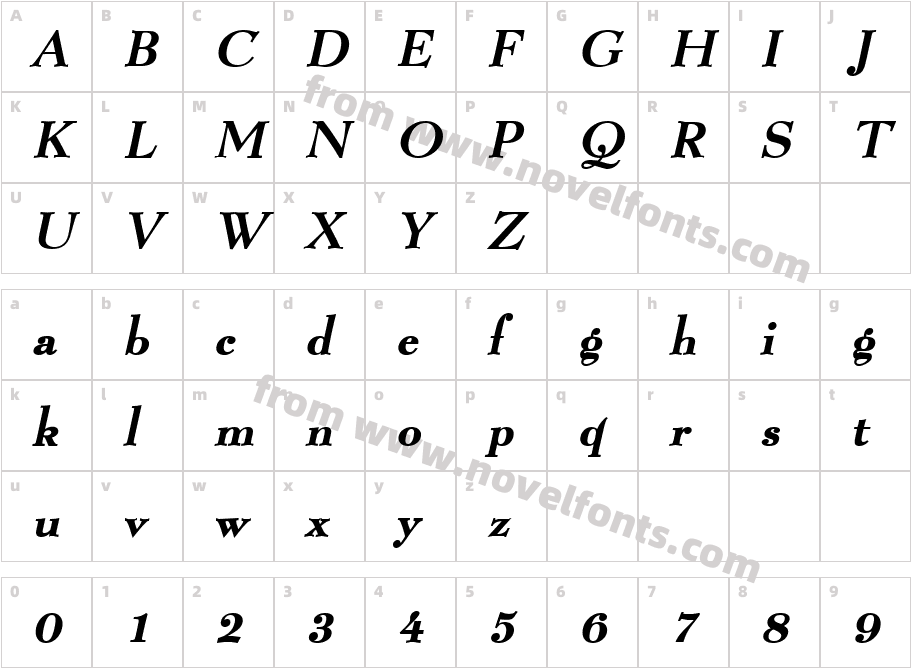 Luciano BoldItalicCharacter Map