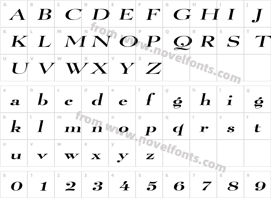 Luciano Extended ItalicCharacter Map