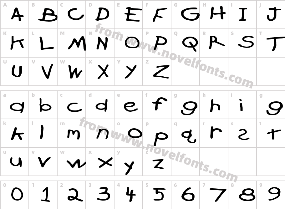 CrayonExtendedRegularSWFTECharacter Map