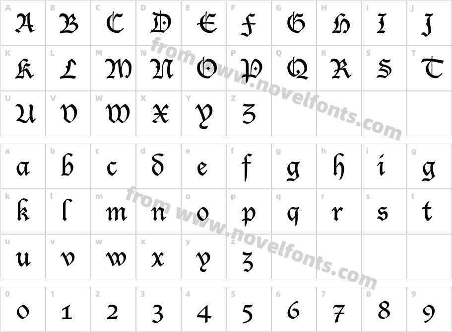 Lucida BlackletCharacter Map