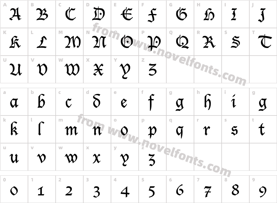 Lucida BlackletterCharacter Map