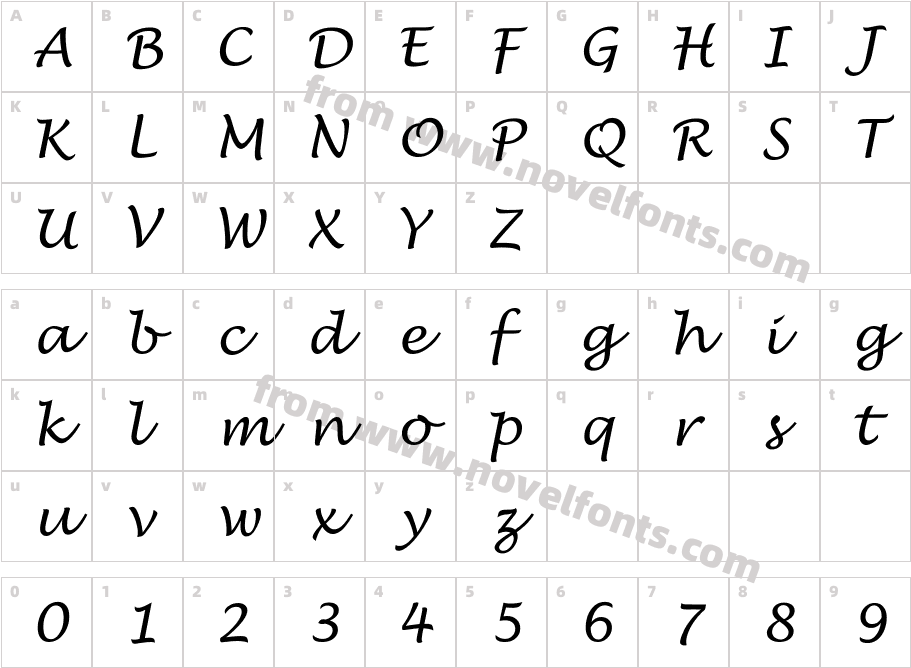 Lucida HandwritCharacter Map