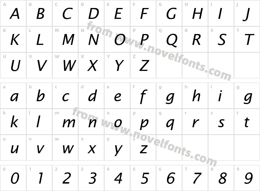 Lucida Sans ItaliqueCharacter Map