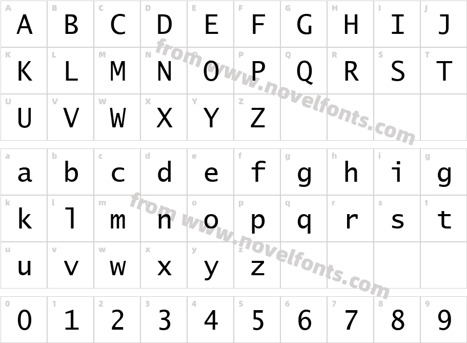 Lucida Sans TypewriterCharacter Map