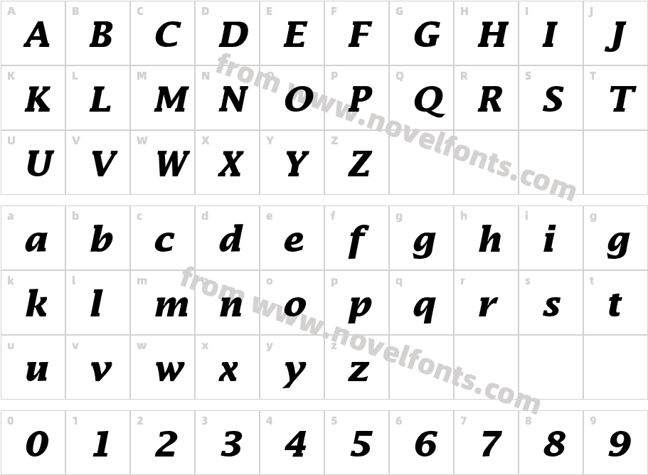 LucidaEF-BoldItalicCharacter Map