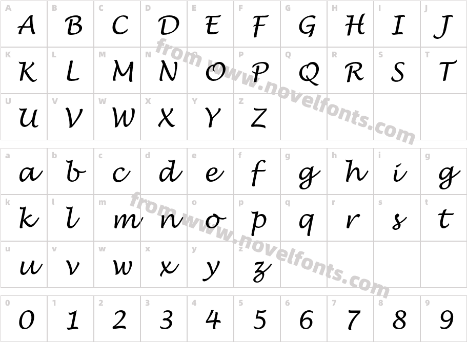 LucidaHandwritingEFCharacter Map