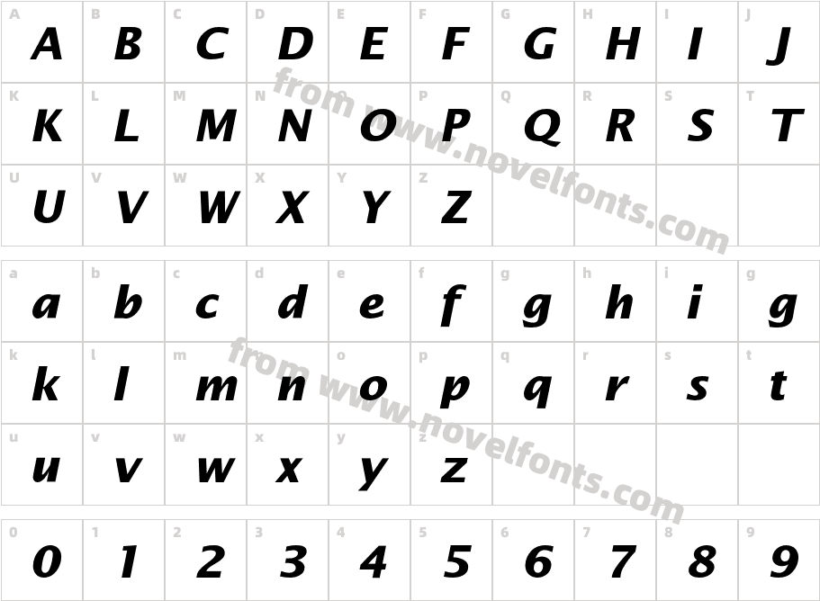 LucidaSansEF-BoldItalicCharacter Map