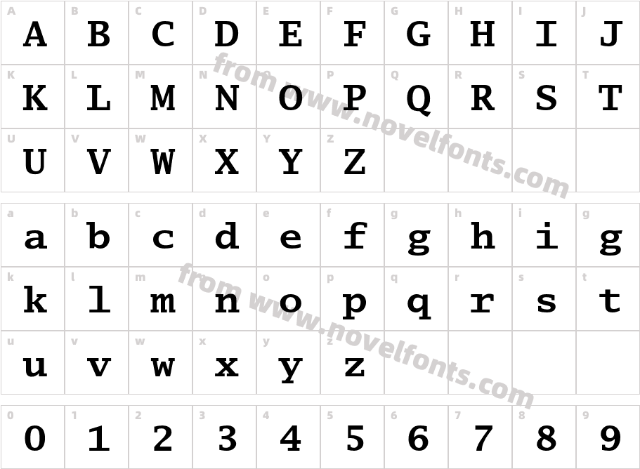 LucidaTypewriterEF-BoldCharacter Map