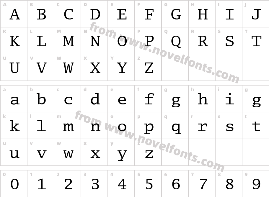 LucidaTypewriterEF-RegularCharacter Map