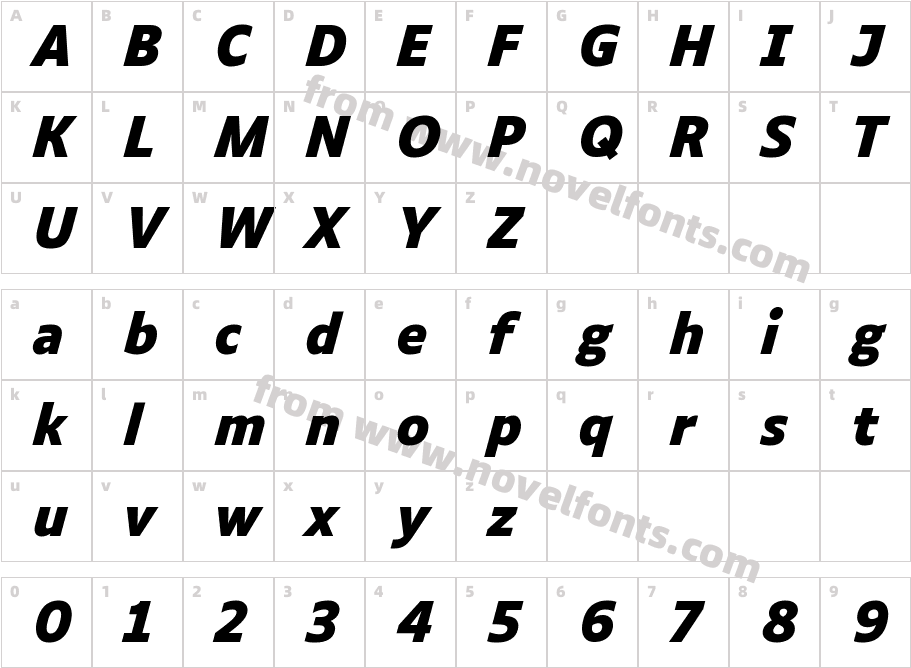 Luciole Bold ItalicCharacter Map