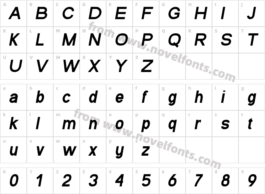 Lulusma Bold ItalicCharacter Map