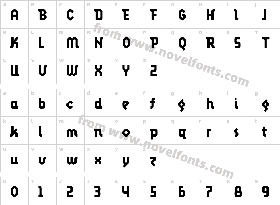 LunatixBoldCharacter Map