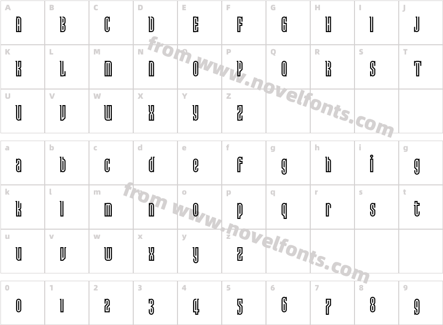 Lusta-FortySerifCharacter Map