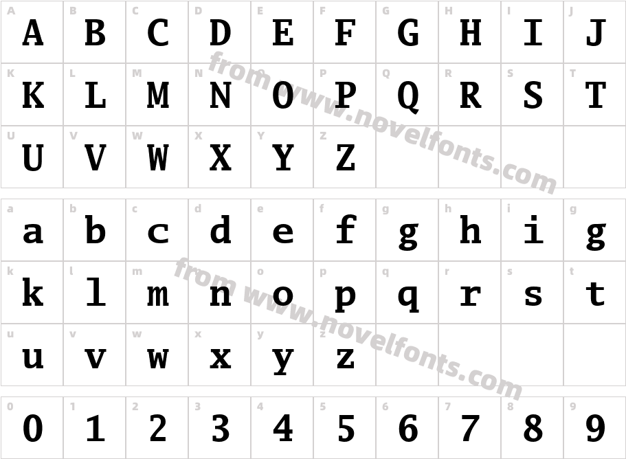 Luxi Mono BoldCharacter Map