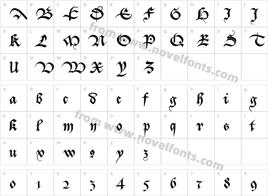 MA Bastarda1Character Map