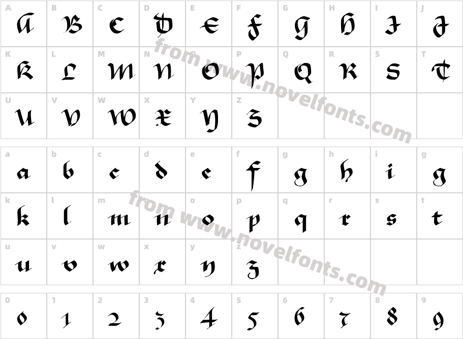 MA GKursiv1Character Map