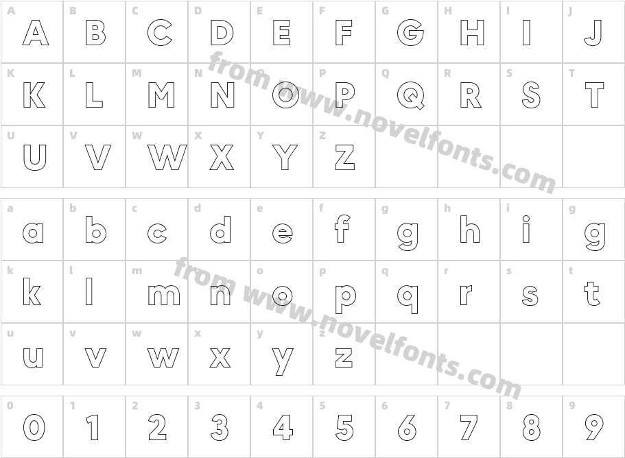 MADE Okine Sans PERSONAL USE Bold OutlineCharacter Map