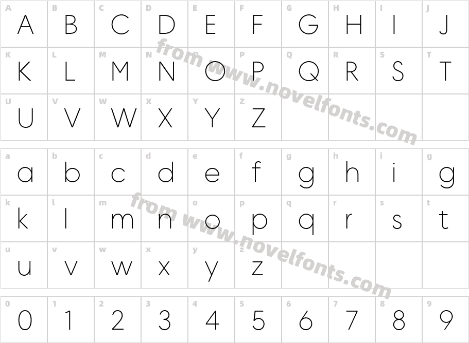 MADE Okine Sans PERSONAL USE ThinCharacter Map