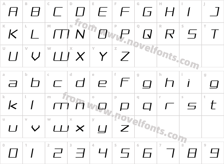 MAKEN Expanded Book ItalicCharacter Map