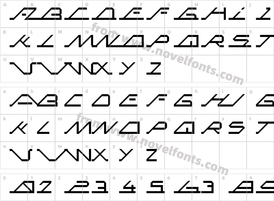 MEGASLANTLINECharacter Map