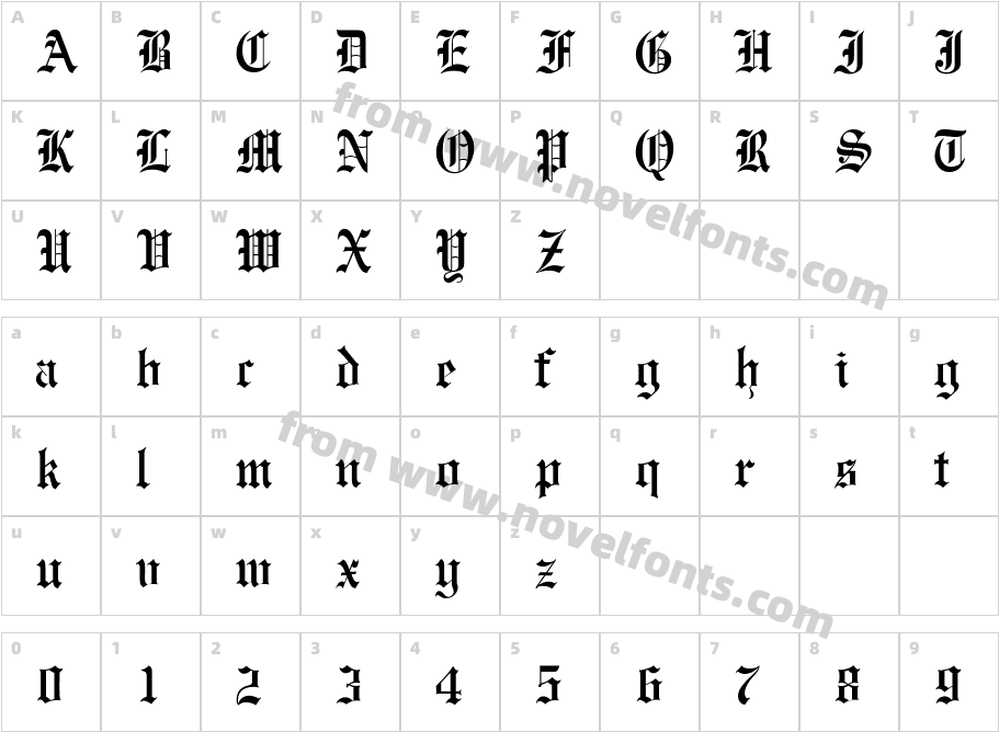 MEngraversOldEnglishCharacter Map