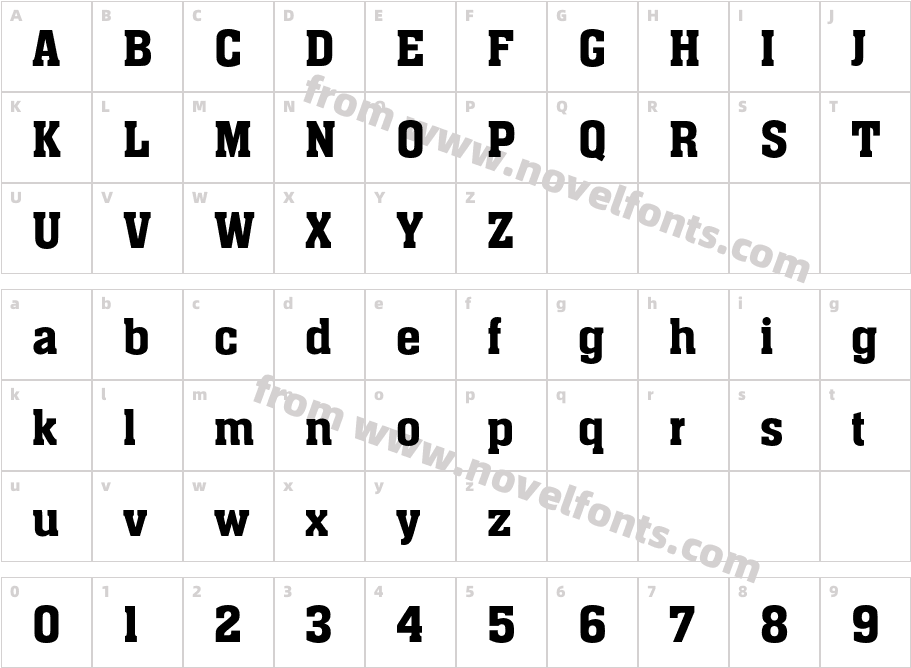 AachenMediumPlainCharacter Map