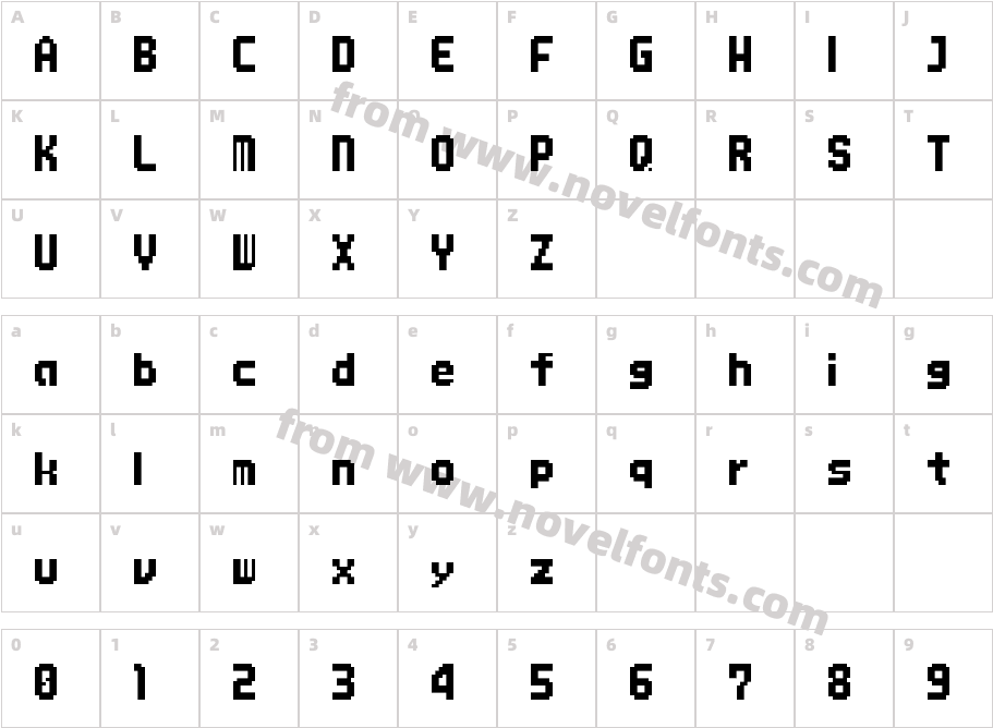 MMBNThick RegularCharacter Map