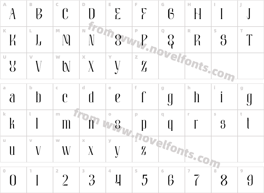 MOLIKARegularCharacter Map