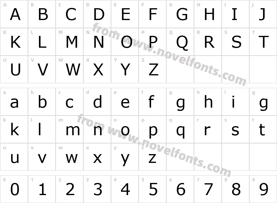 MS Reference Sans SerifCharacter Map