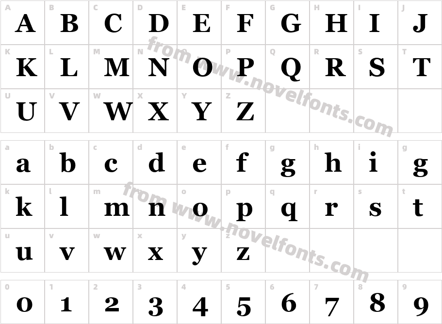 MS Reference Serif GrasCharacter Map