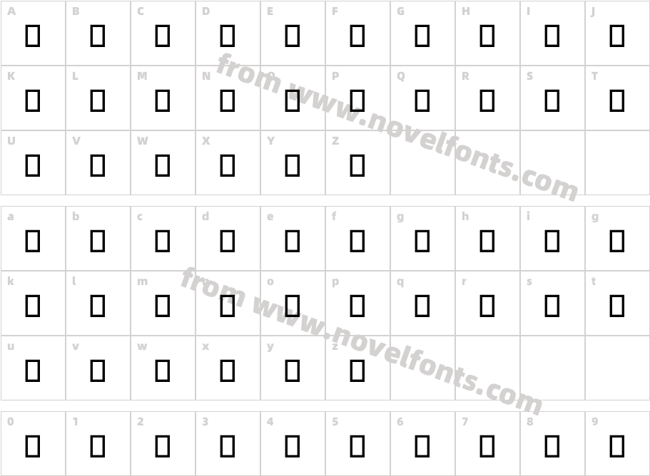 MT Matto Script BoldCharacter Map