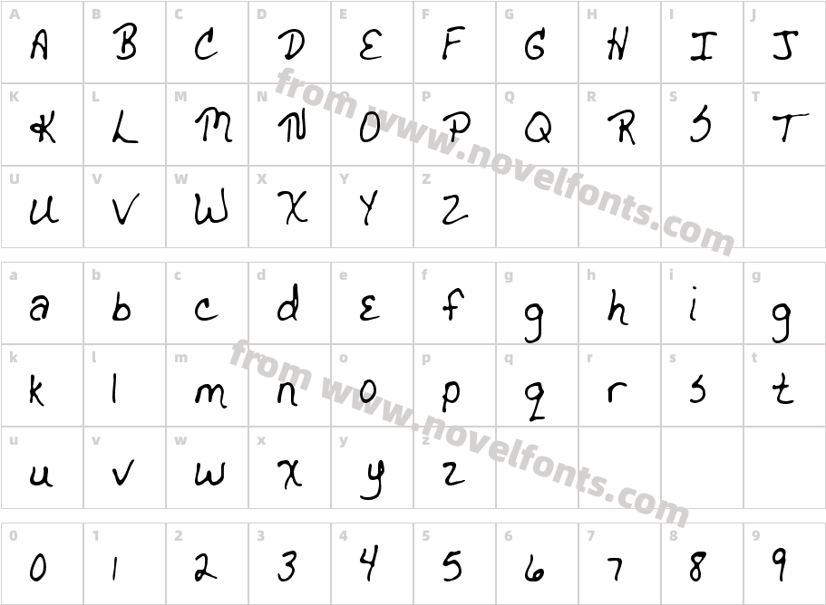 MTF drgnldyCharacter Map