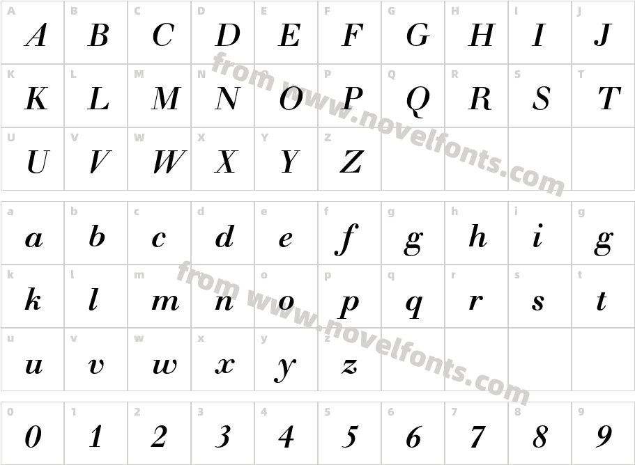 MWalbaum-MediumItalicCharacter Map