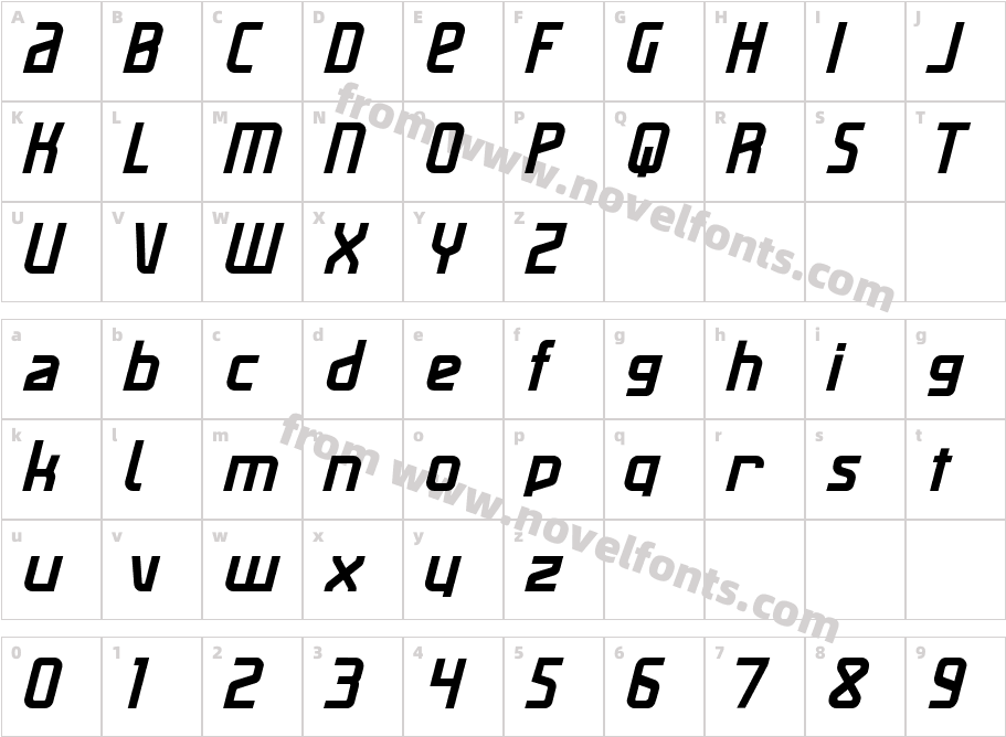 MaassslicerItalicCharacter Map