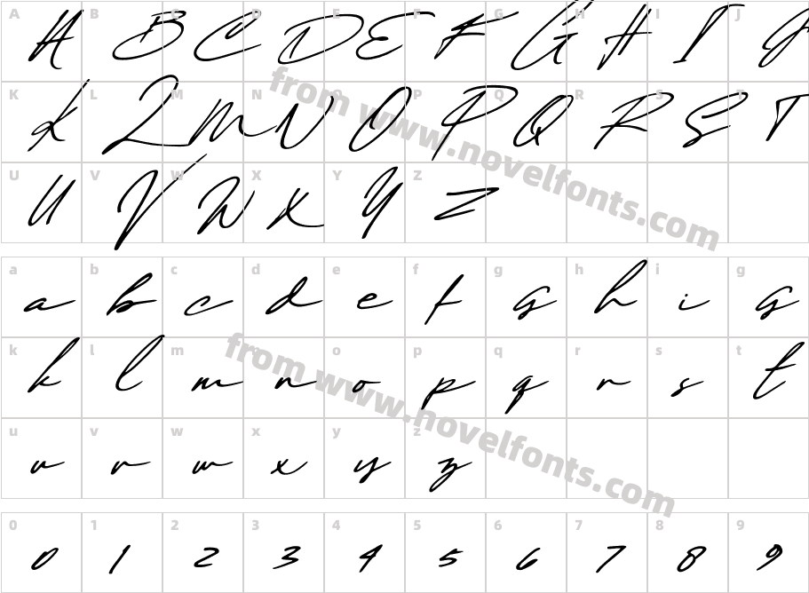 Maddison Signature DEMO oblique DEMOCharacter Map