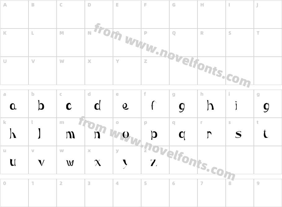 MaeraRegularCharacter Map