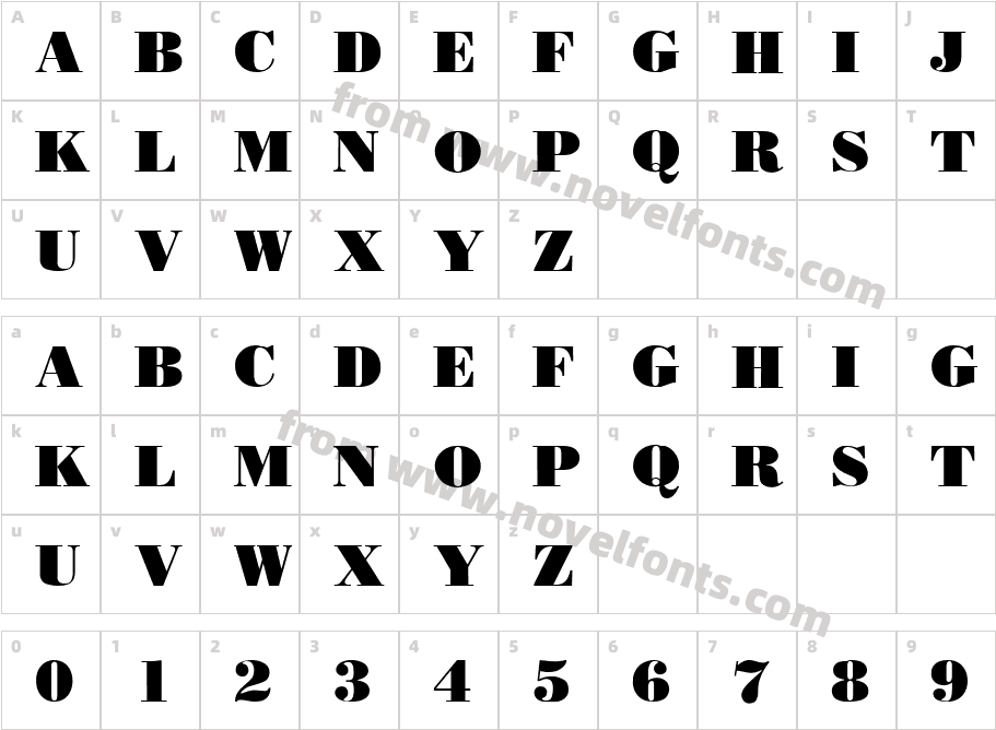 .VnBodoniHCharacter Map