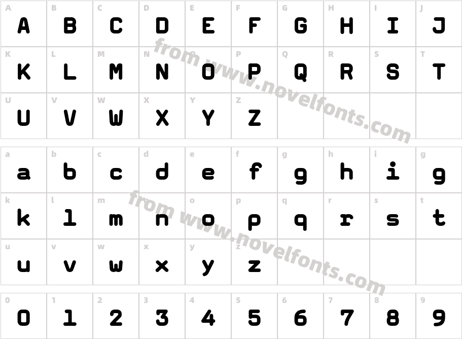 MagdaCleanMono-BlackCharacter Map