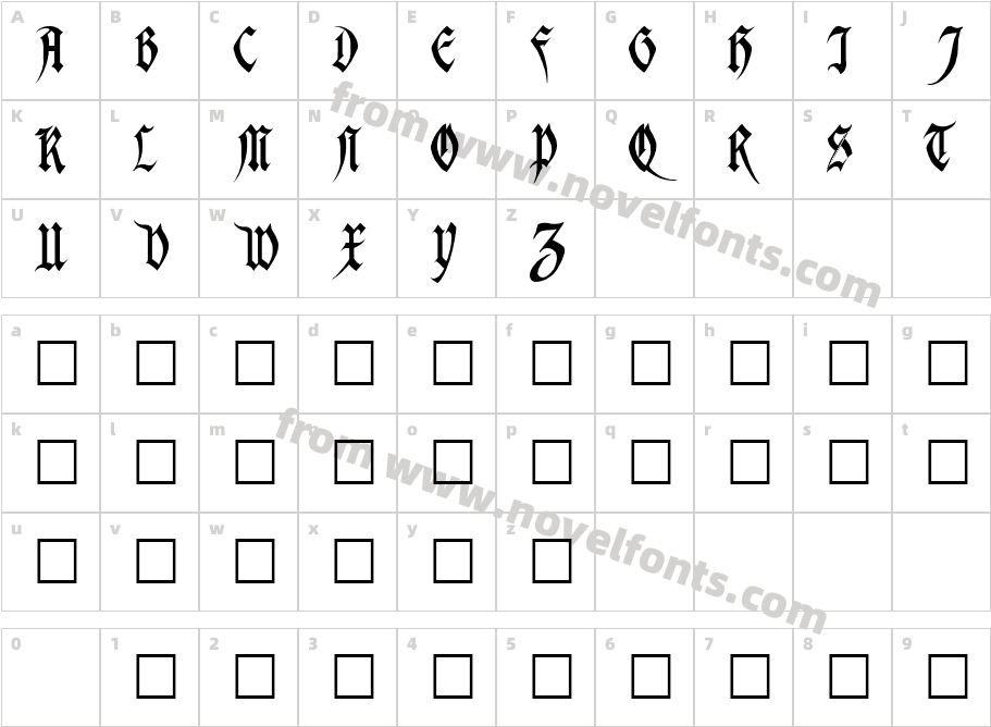 Magdalena RegularCharacter Map