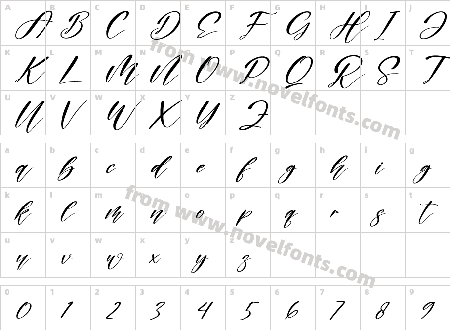 Maghdela ItalicCharacter Map