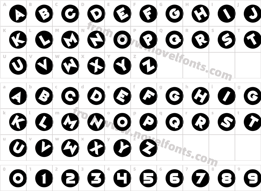 Magic MarblesCharacter Map