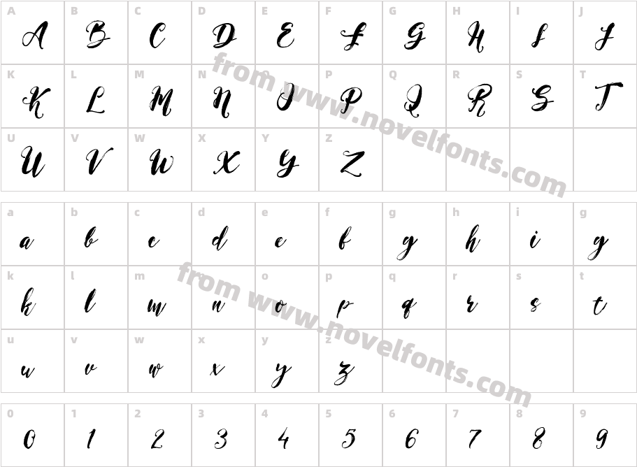 Magical Stylish Script DemoCharacter Map