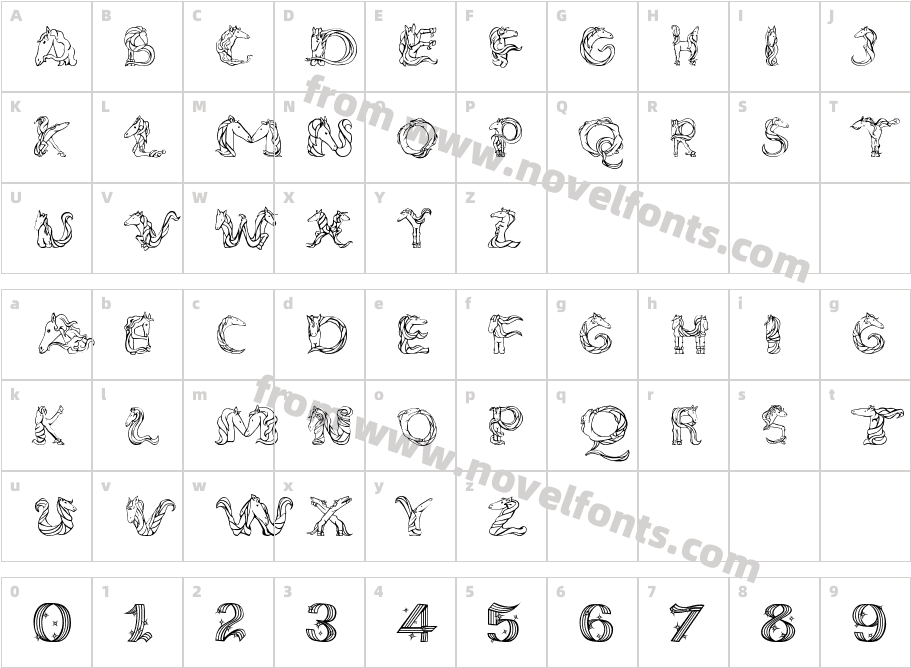 MagicalUnicornSansLightCharacter Map