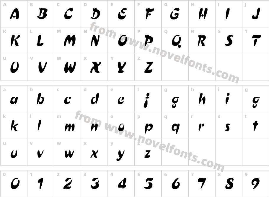 Crest Thin ItalicCharacter Map