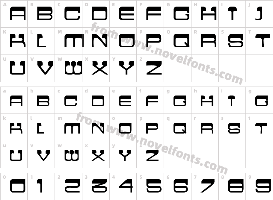 CrewCutCaps BoldCharacter Map