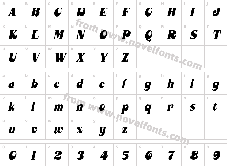 Mahaney ItalicCharacter Map