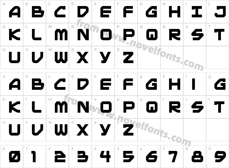 Mainframe BB BoldCharacter Map