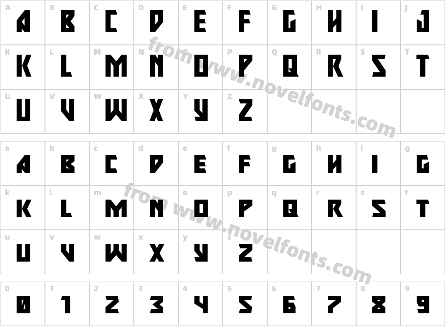 Major Force ExpandedCharacter Map