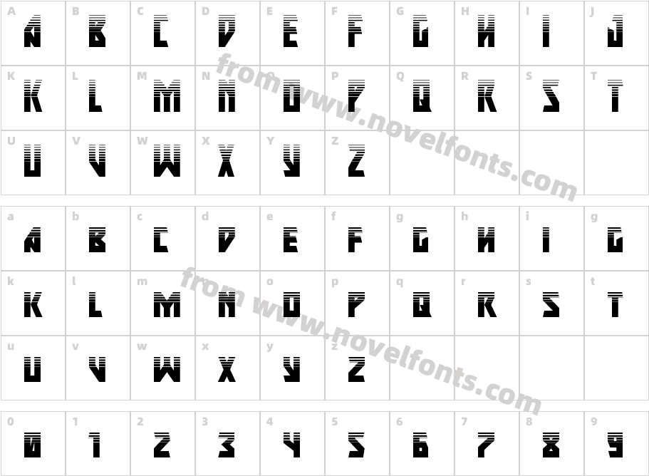 Major Force HalftoneCharacter Map