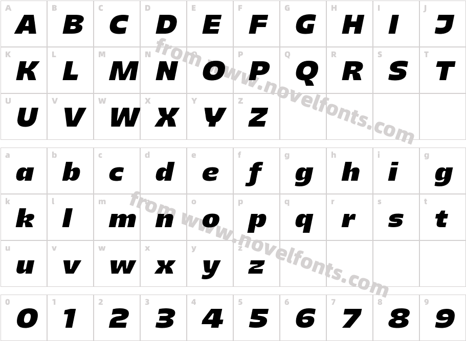 Majoris ItalicCharacter Map